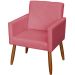 Kit 3 Poltronas Para Sala Decorativa Confortáveis Beatriz Suede Rosê Pé Castanho - Clique E Decore