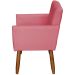 Kit 3 Poltronas Para Sala Decorativa Confortáveis Beatriz Suede Rosê Pé Castanho - Clique E Decore