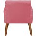 Kit 3 Poltronas Para Sala Decorativa Confortáveis Beatriz Suede Rosê Pé Castanho - Clique E Decore