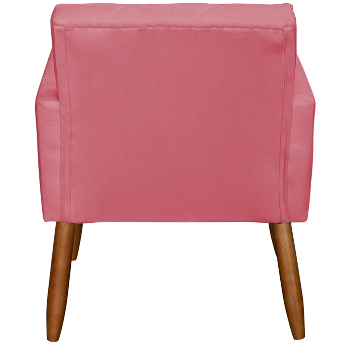 Kit 3 Poltronas Para Sala Decorativa Confortáveis Beatriz Suede Rosê Pé Castanho - Clique E Decore