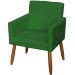 Kit 3 Poltronas Para Sala Decorativa Confortáveis Beatriz Suede Verde Pé Castanho - Clique E Decore