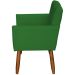 Kit 3 Poltronas Para Sala Decorativa Confortáveis Beatriz Suede Verde Pé Castanho - Clique E Decore