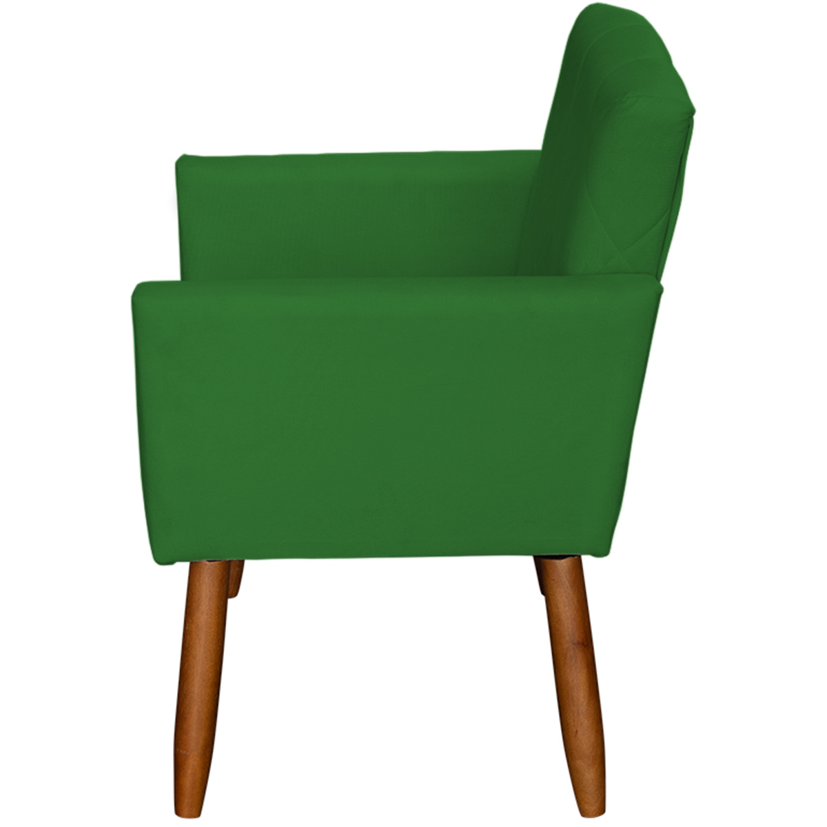 Kit 3 Poltronas Para Sala Decorativa Confortáveis Beatriz Suede Verde Pé Castanho - Clique E Decore