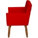 Kit 3 Poltronas Para Sala Decorativa Confortáveis Beatriz Suede Vermelho Pé Castanho - Clique E Decore