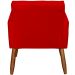 Kit 3 Poltronas Para Sala Decorativa Confortáveis Beatriz Suede Vermelho Pé Castanho - Clique E Decore