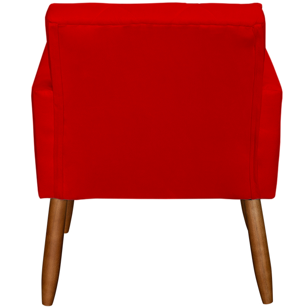 Kit 3 Poltronas Para Sala Decorativa Confortáveis Beatriz Suede Vermelho Pé Castanho - Clique E Decore