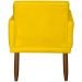 Kit 3 Poltronas Para Sala, Manicure, Quarto Decorativas Beatriz Com Base Suede Amarelo Pé Castanho - Clique E Decore