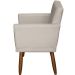 Kit 3 Poltronas Para Sala, Manicure, Quarto Decorativas Beatriz Com Base Suede Bege Pé Castanho - Clique E Decore