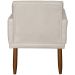 Kit 3 Poltronas Para Sala, Manicure, Quarto Decorativas Beatriz Com Base Suede Bege Pé Castanho - Clique E Decore