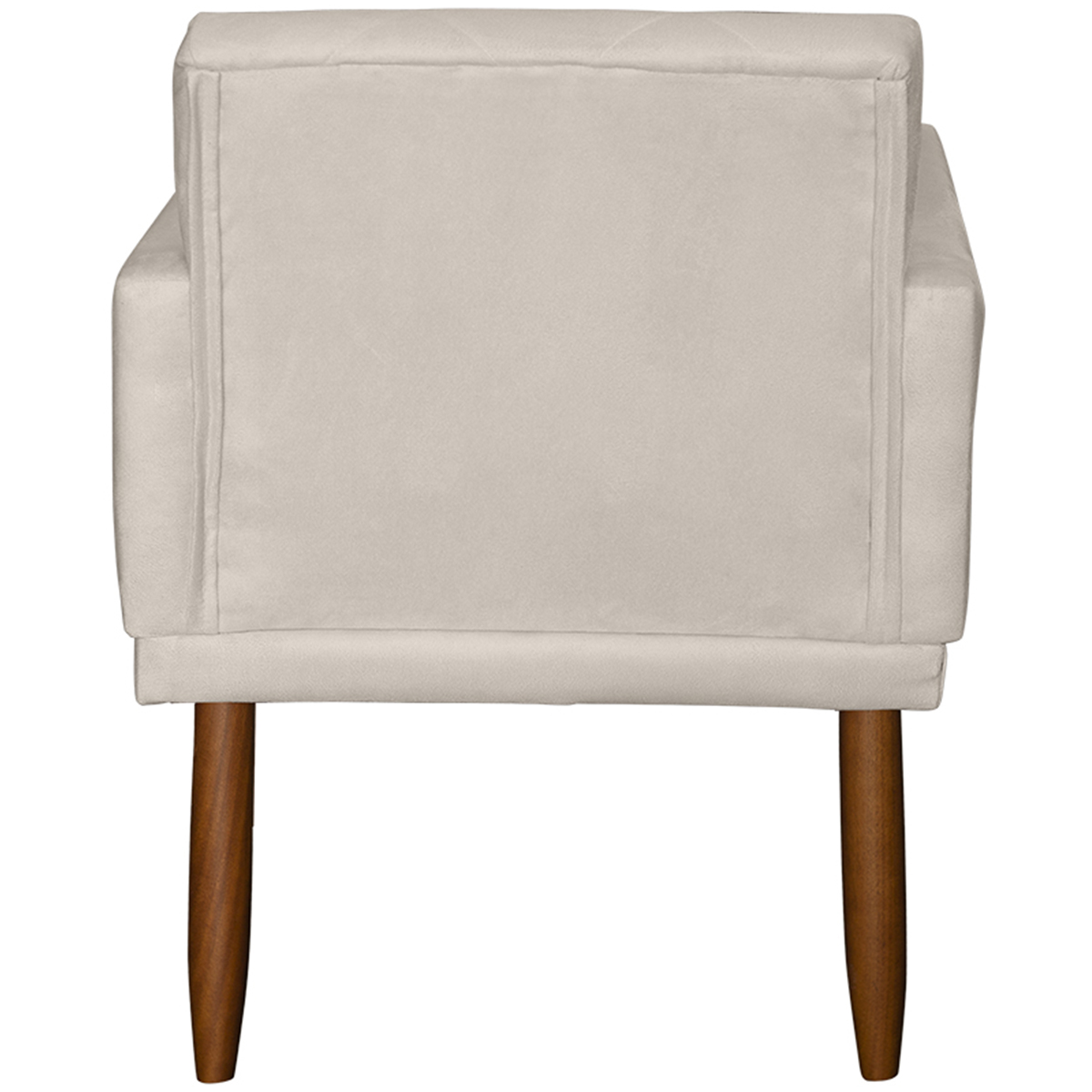 Kit 3 Poltronas Para Sala, Manicure, Quarto Decorativas Beatriz Com Base Suede Bege Pé Castanho - Clique E Decore