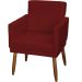 Kit 3 Poltronas Para Sala, Manicure, Quarto Decorativas Beatriz Com Base Suede Bordô Pé Castanho - Clique E Decore