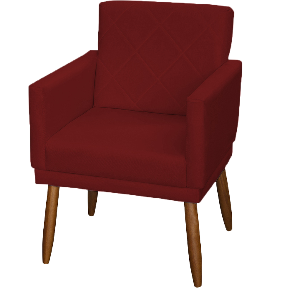 Kit 3 Poltronas Para Sala, Manicure, Quarto Decorativas Beatriz Com Base Suede Bordô Pé Castanho - Clique E Decore