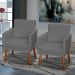 Kit 3 Poltronas Para Sala, Manicure, Quarto Decorativas Beatriz Com Base Suede Cinza Pé Castanho - Clique E Decore