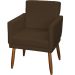 Kit 3 Poltronas Para Sala, Manicure, Quarto Decorativas Beatriz Com Base Suede Marrom Pé Castanho - Clique E Decore