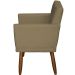 Kit 3 Poltronas Para Sala, Manicure, Quarto Decorativas Beatriz Com Base Suede Nude Pé Castanho - Clique E Decore