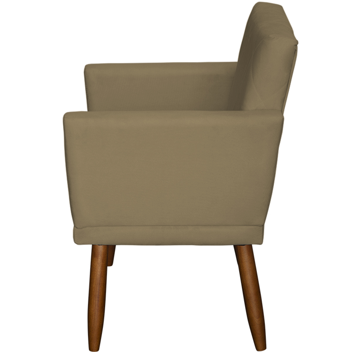 Kit 3 Poltronas Para Sala, Manicure, Quarto Decorativas Beatriz Com Base Suede Nude Pé Castanho - Clique E Decore