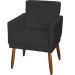 Kit 3 Poltronas Para Sala, Manicure, Quarto Decorativas Beatriz Com Base Suede Preto Pé Castanho - Clique E Decore