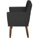 Kit 3 Poltronas Para Sala, Manicure, Quarto Decorativas Beatriz Com Base Suede Preto Pé Castanho - Clique E Decore