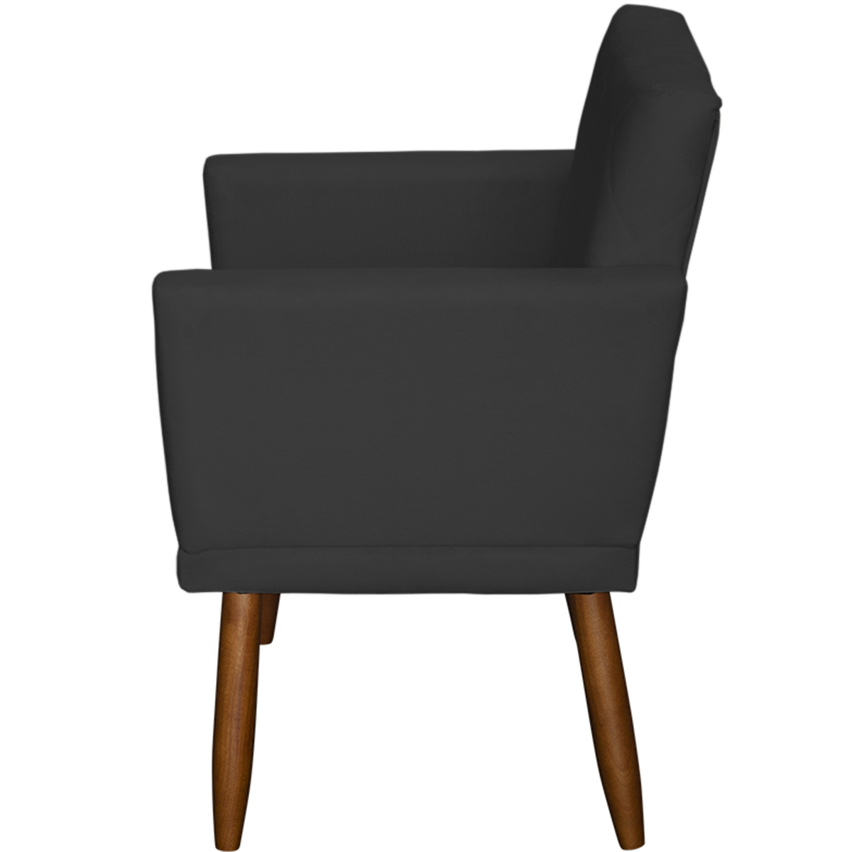 Kit 3 Poltronas Para Sala, Manicure, Quarto Decorativas Beatriz Com Base Suede Preto Pé Castanho - Clique E Decore
