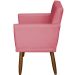 Kit 3 Poltronas Para Sala, Manicure, Quarto Decorativas Beatriz Com Base Suede Rosê Pé Castanho - Clique E Decore