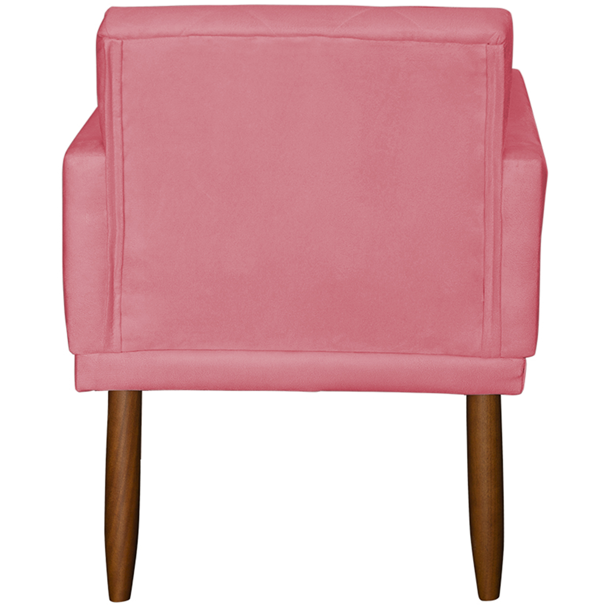 Kit 3 Poltronas Para Sala, Manicure, Quarto Decorativas Beatriz Com Base Suede Rosê Pé Castanho - Clique E Decore