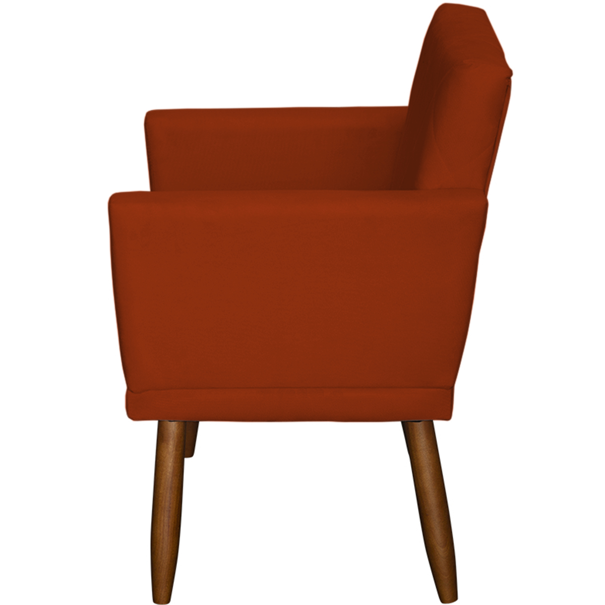 Kit 3 Poltronas Para Sala, Manicure, Quarto Decorativas Beatriz Com Base Suede Terracota Pé Castanho - Clique E Decore
