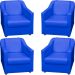 Kit 4 Poltronas Decorativas Para Sala Mila Corino Azul Royal Pé De Plástico - Clique E Decore