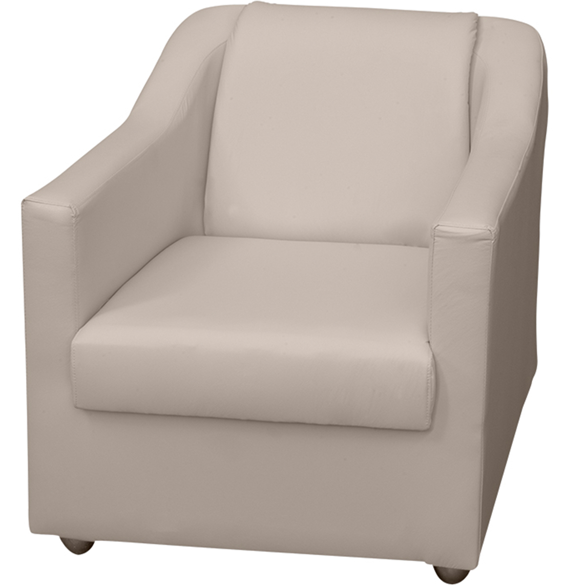 Kit 4 Poltronas Decorativas Para Sala Mila Corino Bege Pé De Plástico - Clique E Decore