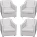 Kit 4 Poltronas Decorativas Para Sala Mila Corino Branco Pé De Plástico - Clique E Decore
