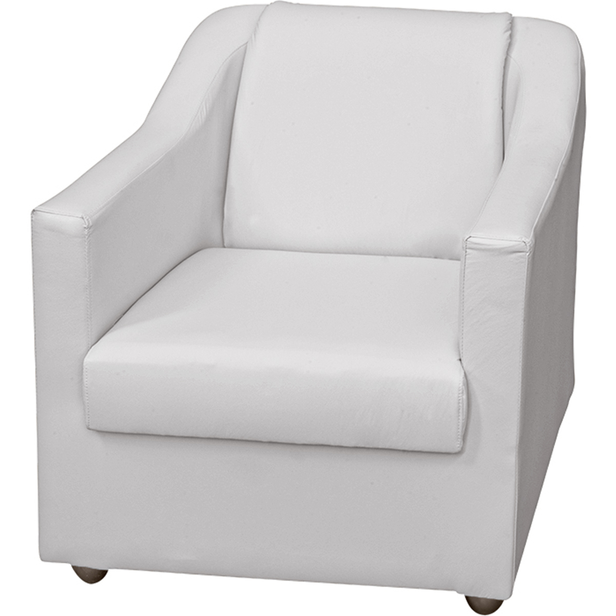 Kit 4 Poltronas Decorativas Para Sala Mila Corino Branco Pé De Plástico - Clique E Decore