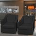 Kit 4 Poltronas Decorativas Para Sala Mila Corino Preto Pé De Plástico - Clique E Decore