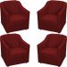 Kit 4 Poltronas Decorativas Para Sala Mila Suede Bordô Pé De Plástico - Clique E Decore