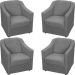 Kit 4 Poltronas Decorativas Para Sala Mila Suede Cinza Pé De Plástico - Clique E Decore