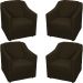 Kit 4 Poltronas Decorativas Para Sala Mila Suede Marrom Pé De Plástico - Clique E Decore