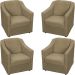 Kit 4 Poltronas Decorativas Para Sala Mila Suede Nude Pé De Plástico - Clique E Decore