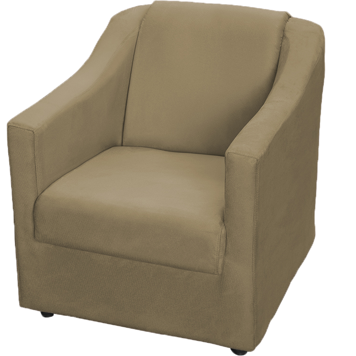 Kit 4 Poltronas Decorativas Para Sala Mila Suede Nude Pé De Plástico - Clique E Decore