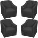 Kit 4 Poltronas Decorativas Para Sala Mila Suede Preto Pé De Plástico - Clique E Decore