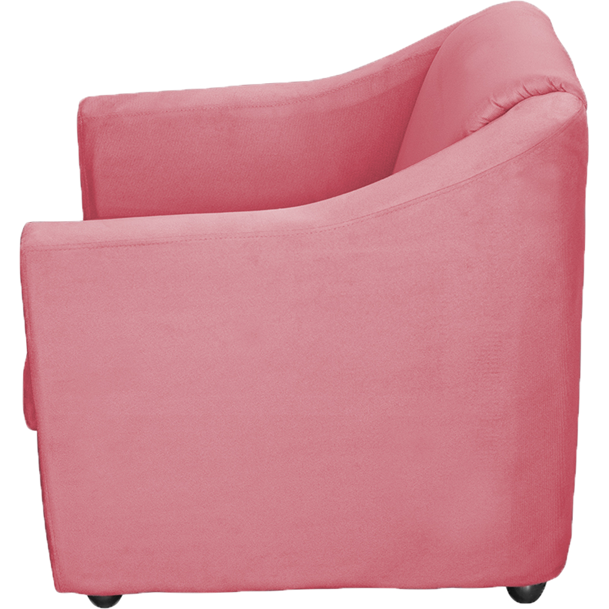 Kit 4 Poltronas Decorativas Para Sala Mila Suede Rosê Pé De Plástico - Clique E Decore