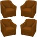 Kit 4 Poltronas Decorativas Para Sala Mila Suede Terracota Pé De Plástico - Clique E Decore