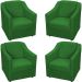 Kit 4 Poltronas Decorativas Para Sala Mila Suede Verde Pé De Plástico - Clique E Decore