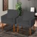 Kit 4 Poltronas Decorativas Para Sala, Escritório, Recepção Beatriz Suede Preto Pé Castanho - Clique E Decore