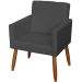 Kit 4 Poltronas Decorativas Para Sala, Escritório, Recepção Beatriz Suede Preto Pé Castanho - Clique E Decore