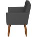 Kit 4 Poltronas Decorativas Para Sala, Escritório, Recepção Beatriz Suede Preto Pé Castanho - Clique E Decore