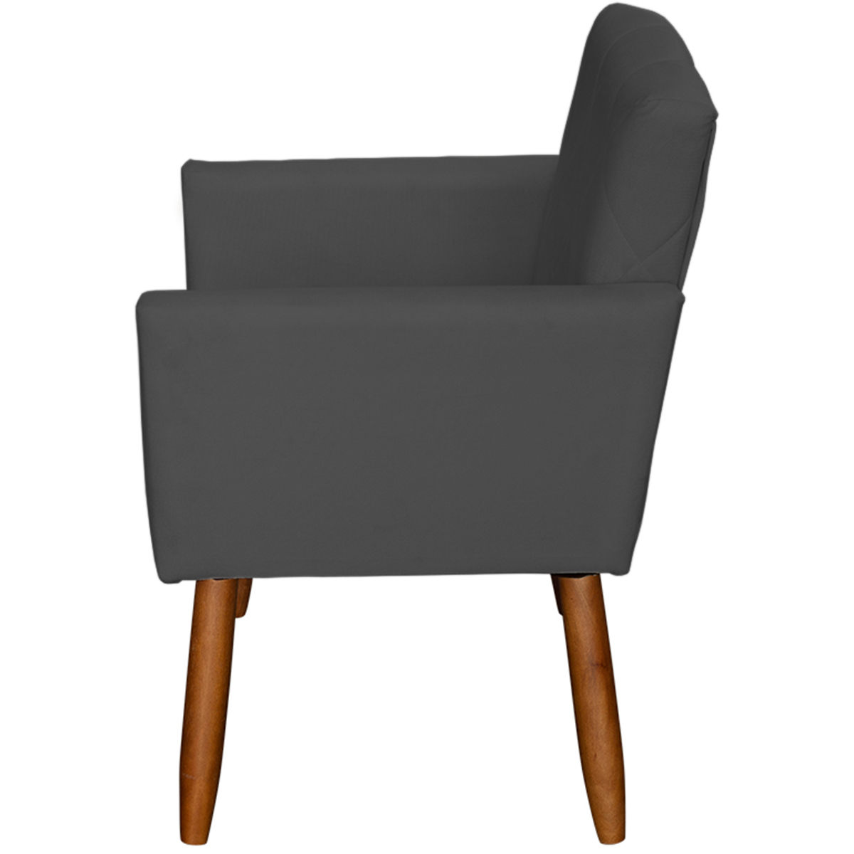 Kit 4 Poltronas Decorativas Para Sala, Escritório, Recepção Beatriz Suede Preto Pé Castanho - Clique E Decore