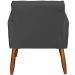 Kit 4 Poltronas Decorativas Para Sala, Escritório, Recepção Beatriz Suede Preto Pé Castanho - Clique E Decore