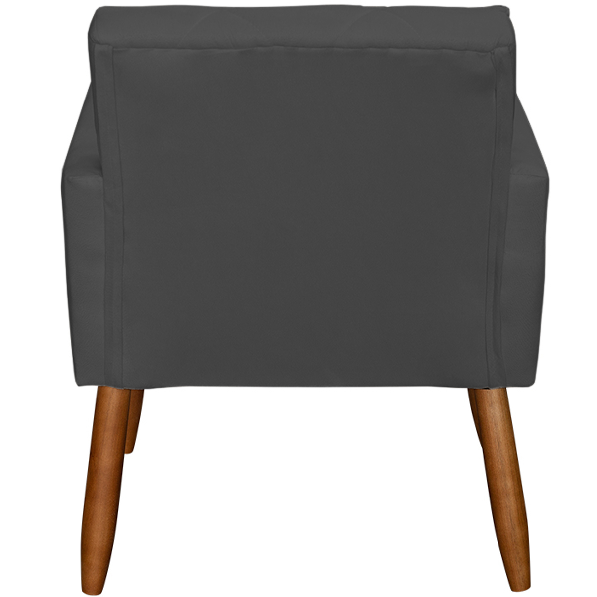 Kit 4 Poltronas Decorativas Para Sala, Escritório, Recepção Beatriz Suede Preto Pé Castanho - Clique E Decore