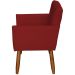 Kit 4 Poltronas Decorativas Para Sala, Escritório, Recepção Suede Bordô Pé Castanho - Clique E Decore