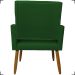 Kit 4 Poltronas Decorativas Para Sala, Manicure, Quarto Isa Suede Verde Pé Castanho - Clique E Decore