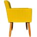 Kit 4 Poltronas Decorativas Para Sala, Manicure, Quarto, Nina Suede Amarelo Pé Castanho - Clique E Decore