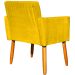 Kit 4 Poltronas Decorativas Para Sala, Manicure, Quarto, Nina Suede Amarelo Pé Castanho - Clique E Decore